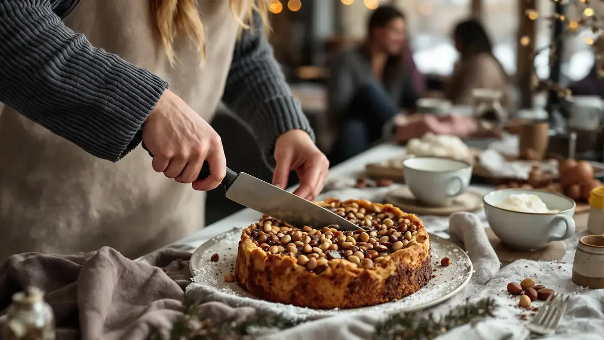 Tento jednoduchý zimní recept na ořechovo-čokoládový dort s křupavou krustou si získává stále více gurmánů